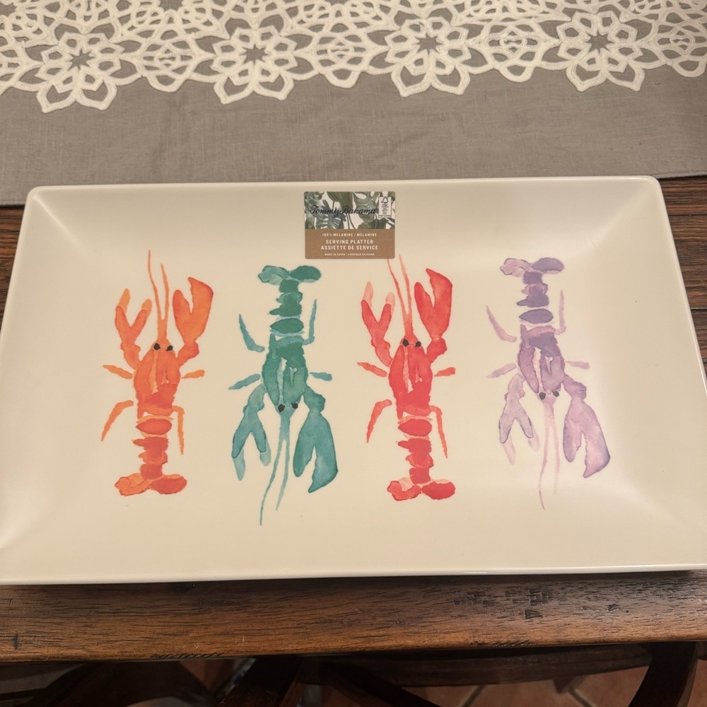 Tommy Bahama Lobster Design Melamine  Tray